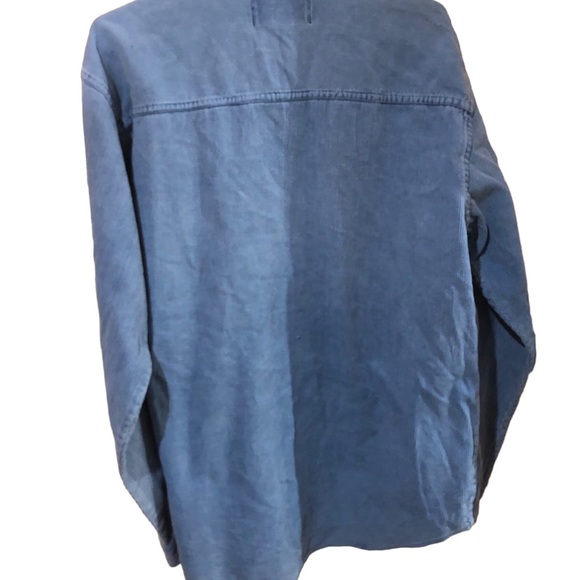 Harley Davidson Corduroy Button Shirt Long Sleeve Blue Biker Motorcycle Large - Picture 2 of 12